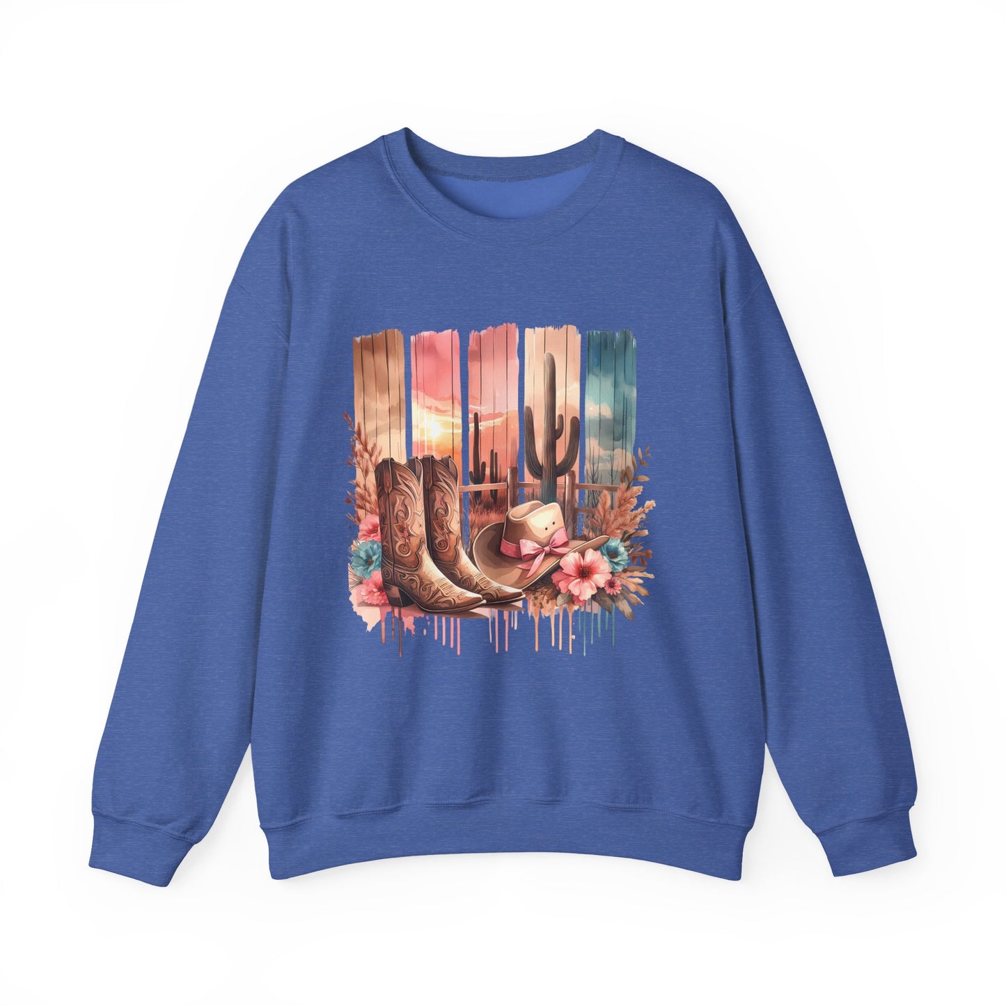 Cactus Boots Sweatshirt – Western Vibes, Cozy Comfort