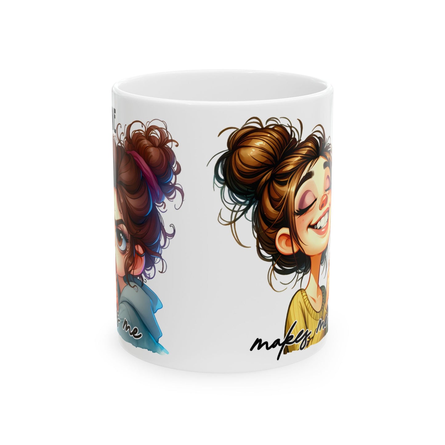 Cute Mug with Playful Designs - 11oz, 15oz Ceramic Mug for Coffee Lovers