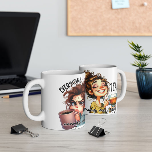Cute Mug with Playful Designs - 11oz, 15oz Ceramic Mug for Coffee Lovers