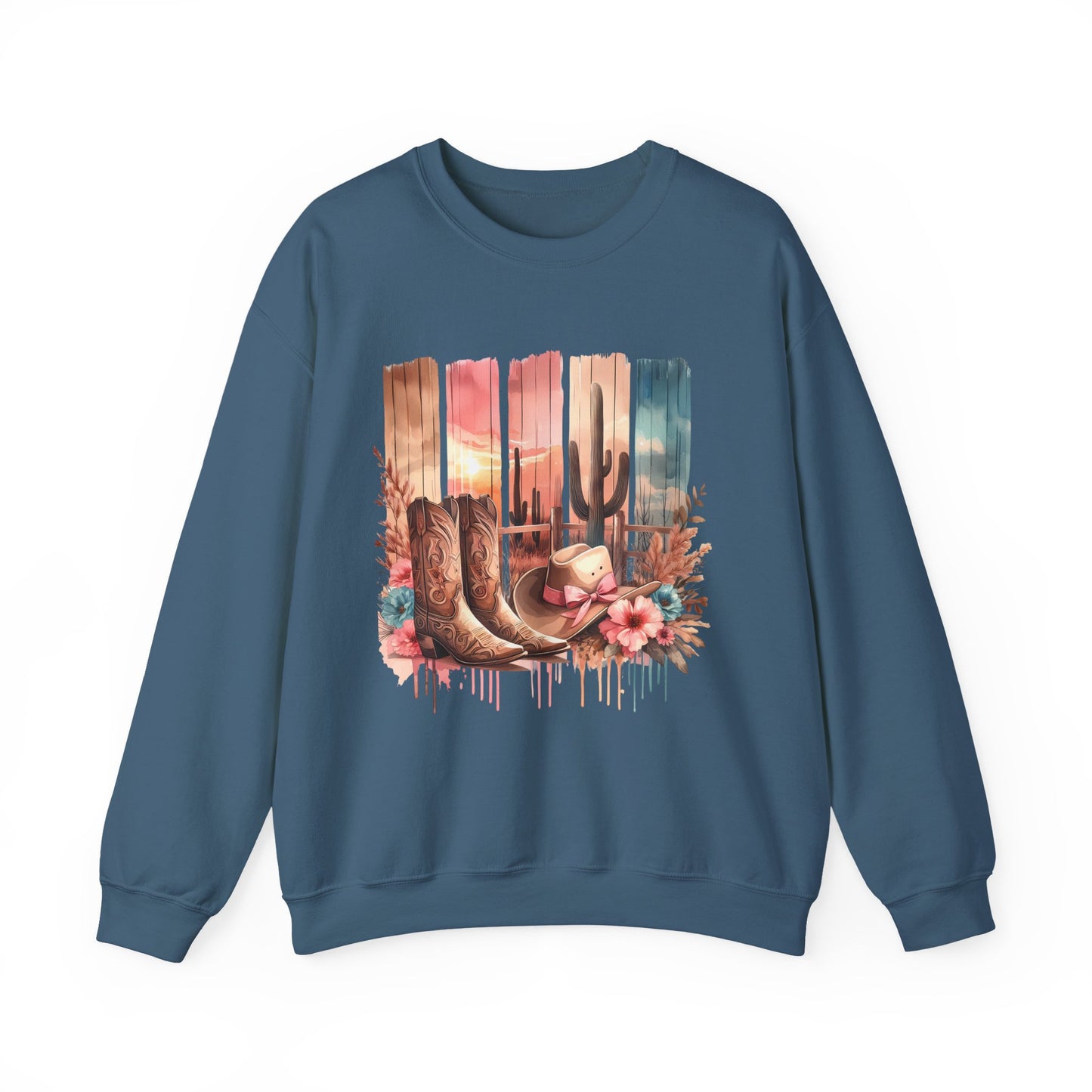 Cactus Boots Sweatshirt – Western Vibes, Cozy Comfort