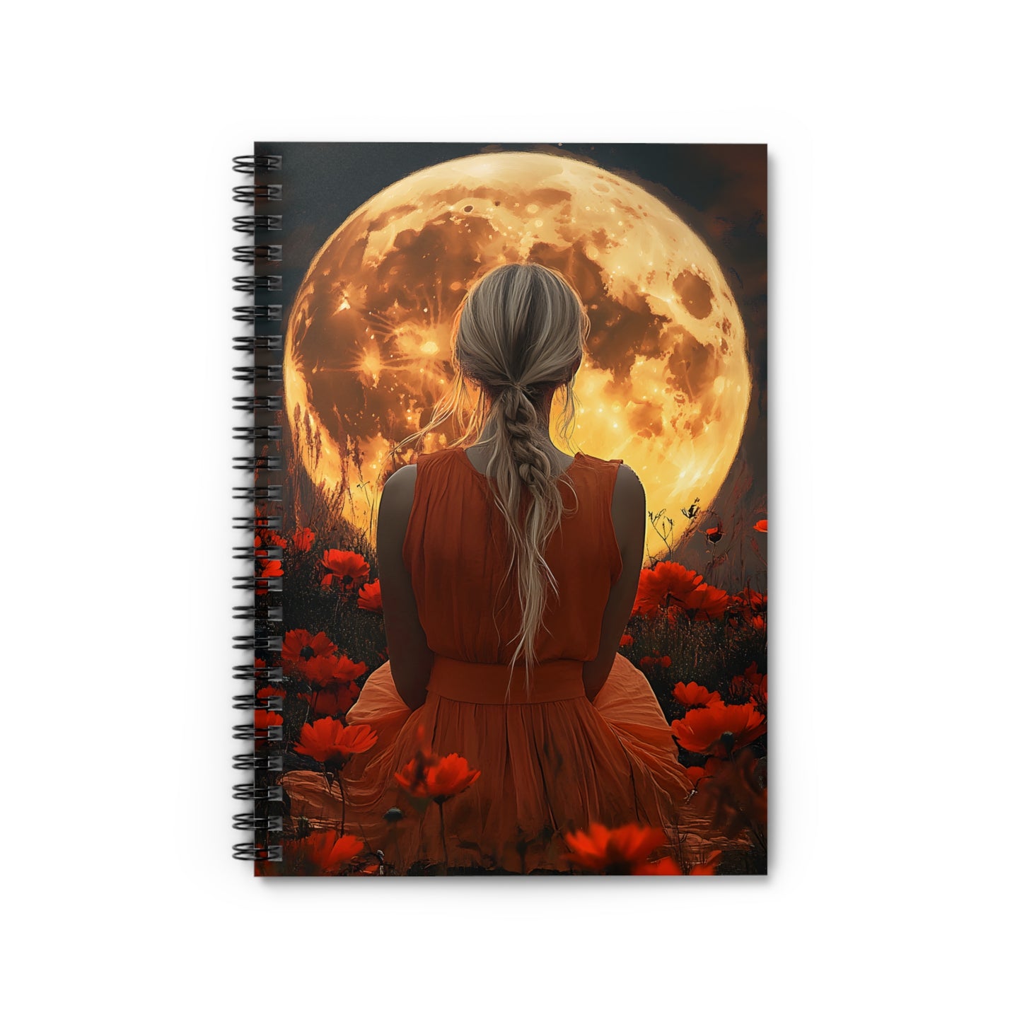 Moonlit Floral Spiral Notebook - Inspiring Journal for Dreamers, Gift for Students, Art Lovers & Nature Enthusiasts, Writing & Sketching