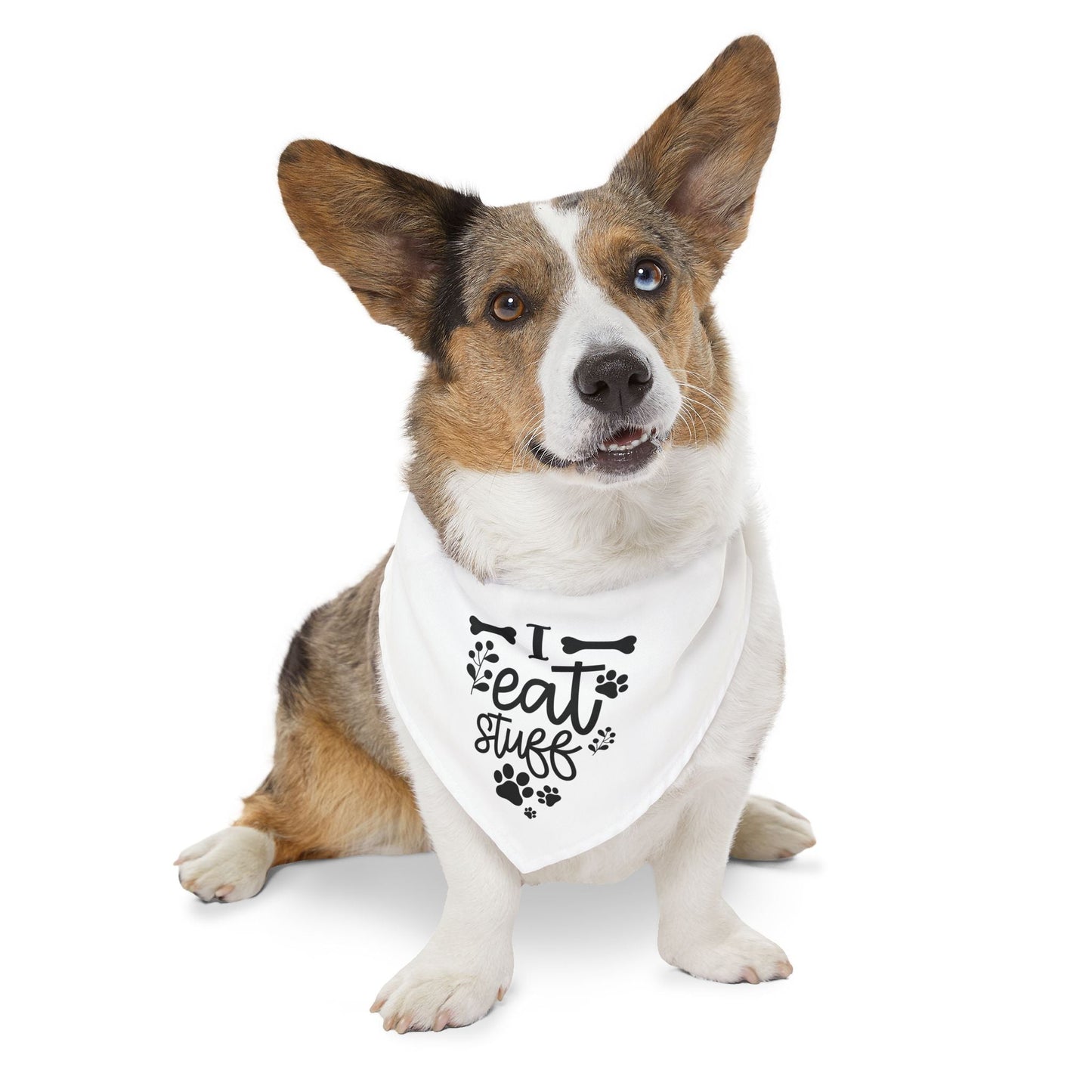 Pet Bandana Collar “I Eat Stuff” | Funny Dog Accessory & Cute Puppy Gift