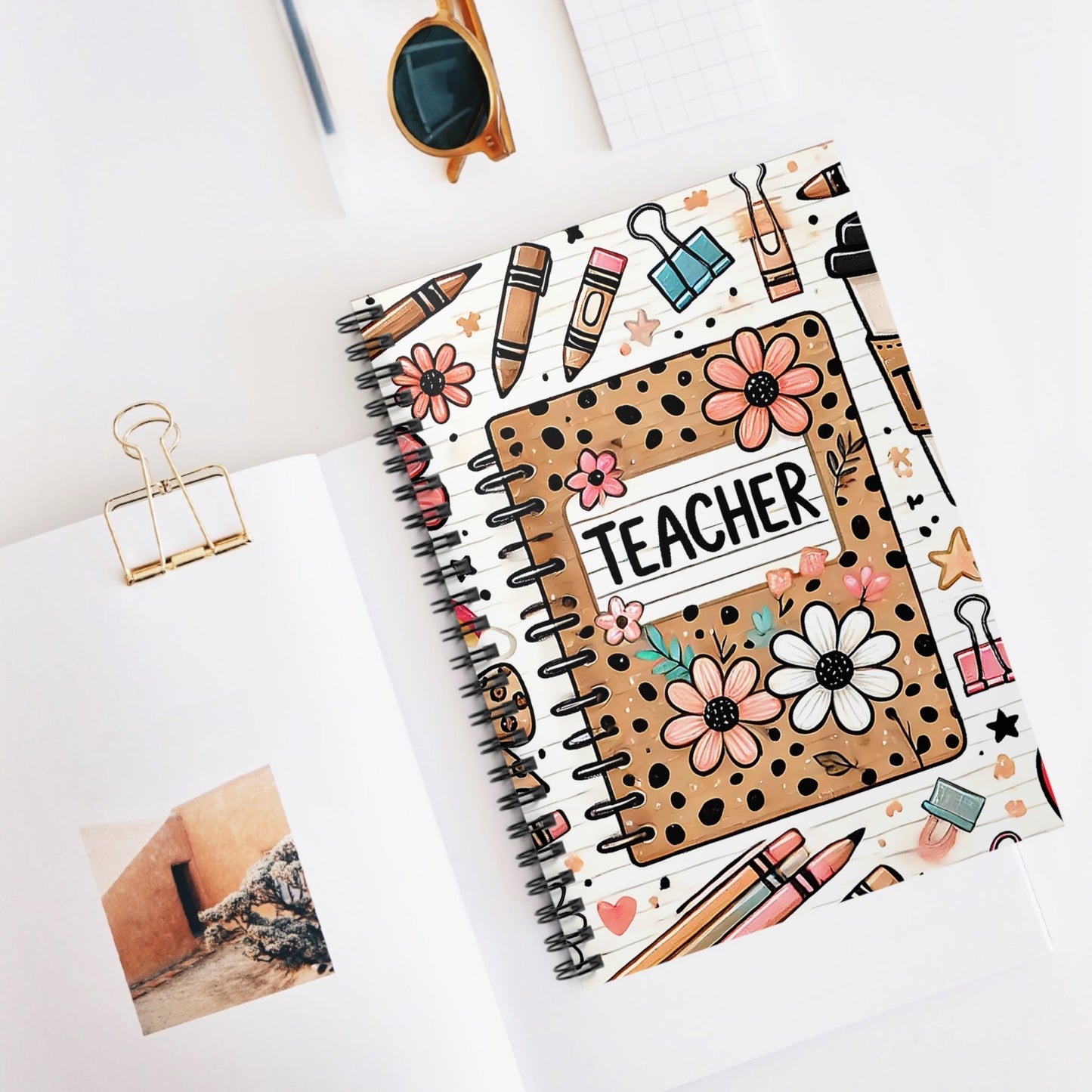 Teacher Spiral Notebook | Cute Floral Journal & Back-to-School Gift for Educators