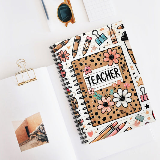 Teacher Spiral Notebook | Cute Floral Journal & Back-to-School Gift for Educators