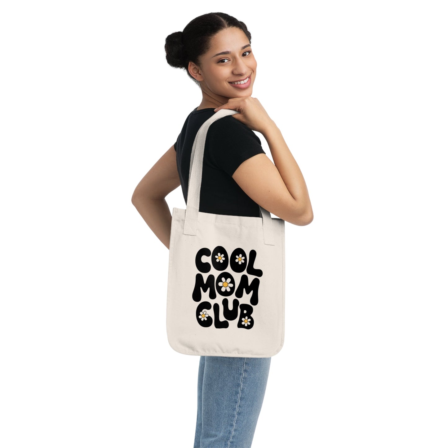 Cool Mom Club Organic Tote Bag | Eco-Friendly Floral Shopping Bag & Mother’s Day Gift