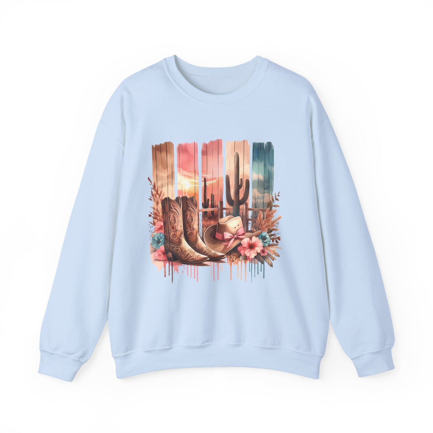Cactus Boots Sweatshirt – Western Vibes, Cozy Comfort