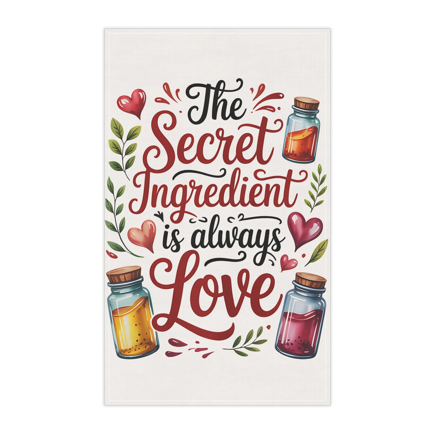 Charming Love-Themed Tea Towels | Heartwarming Kitchen Decor & Gift for Foodies
