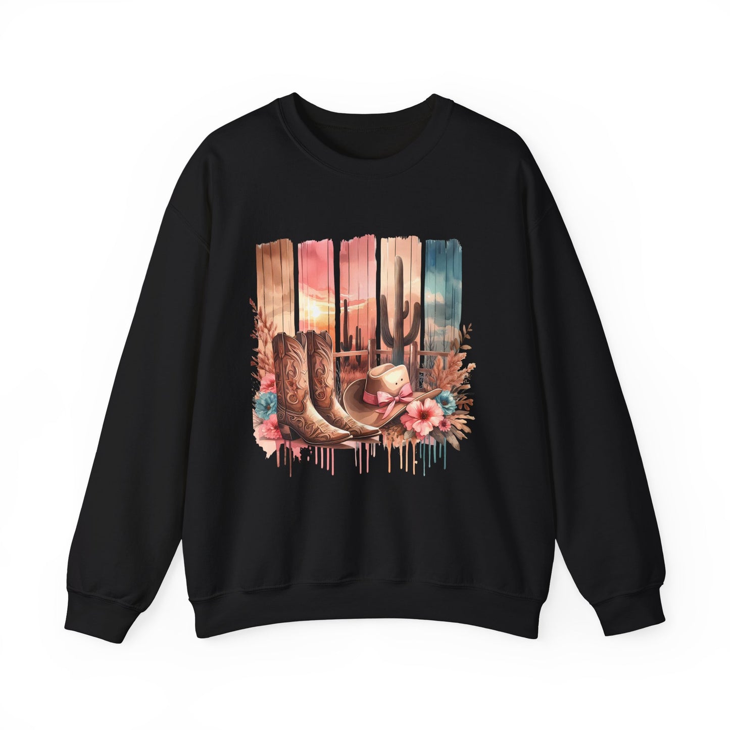 Cactus Boots Sweatshirt – Western Vibes, Cozy Comfort