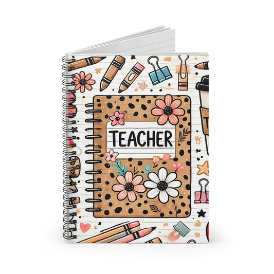 Teacher Spiral Notebook | Cute Floral Journal & Back-to-School Gift for Educators
