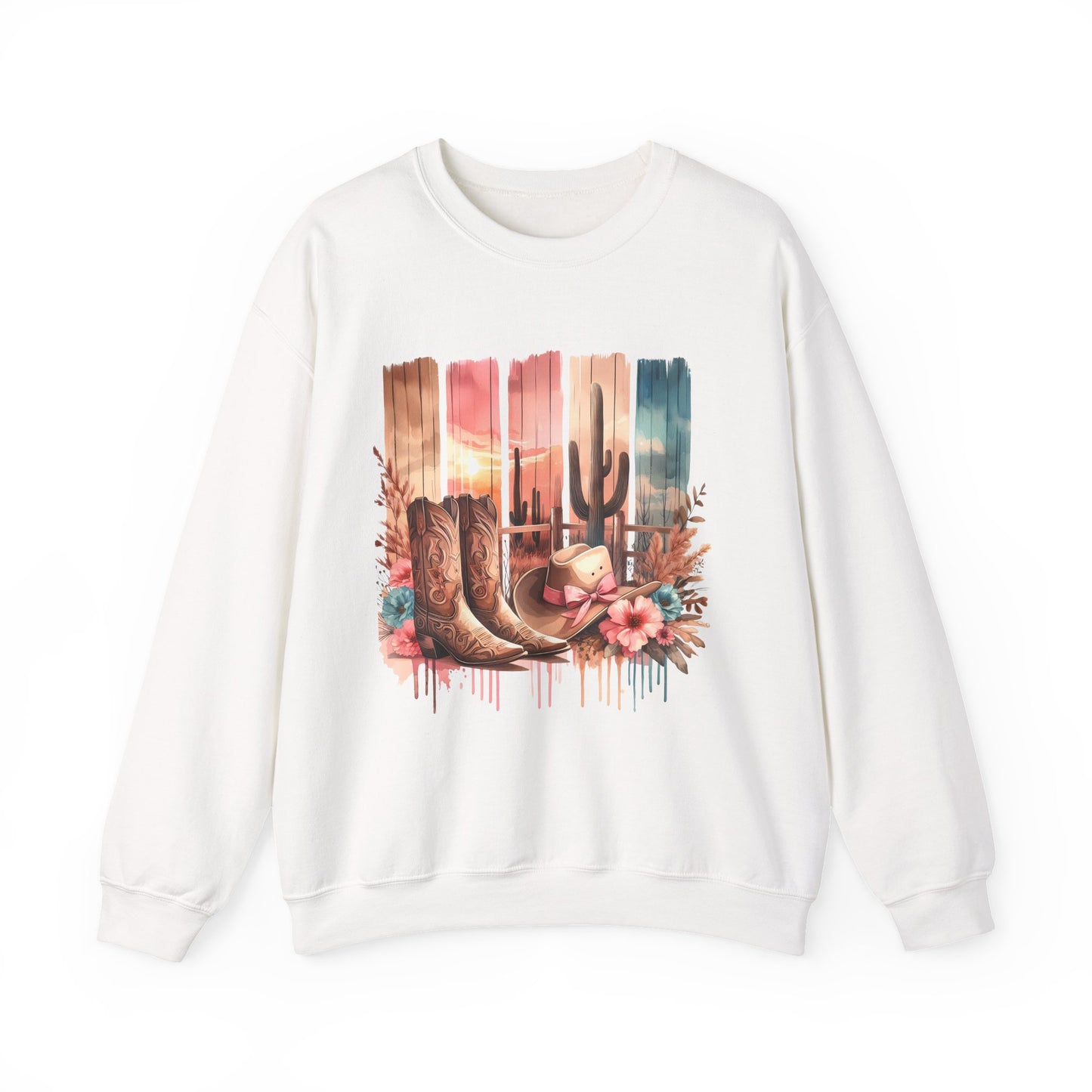 Cactus Boots Sweatshirt – Western Vibes, Cozy Comfort