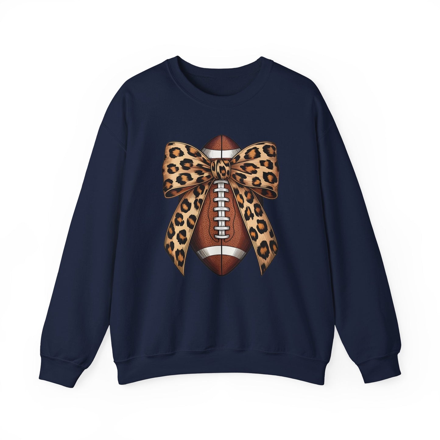 Leopard Bow Football Sweatshirt