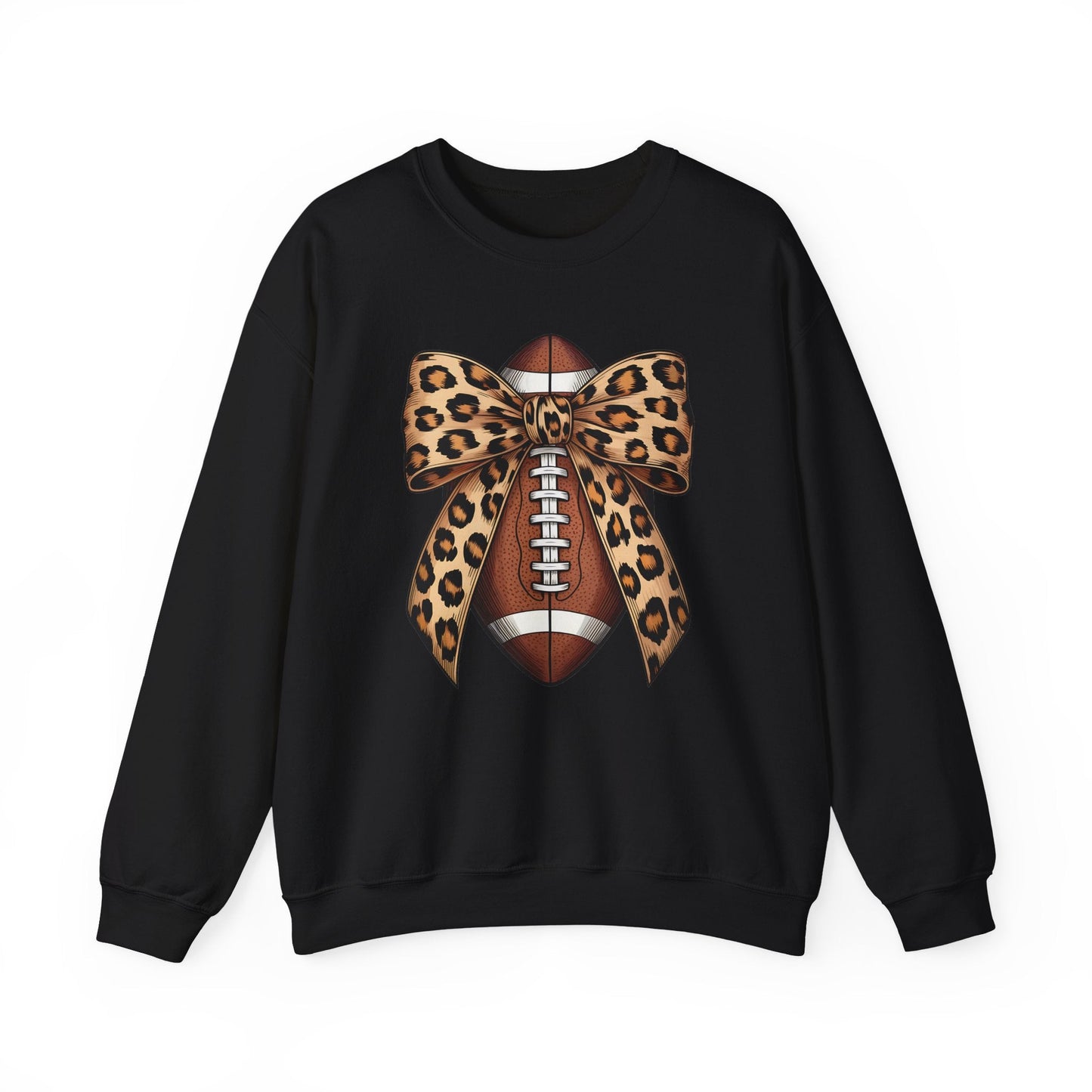 Leopard Bow Football Sweatshirt