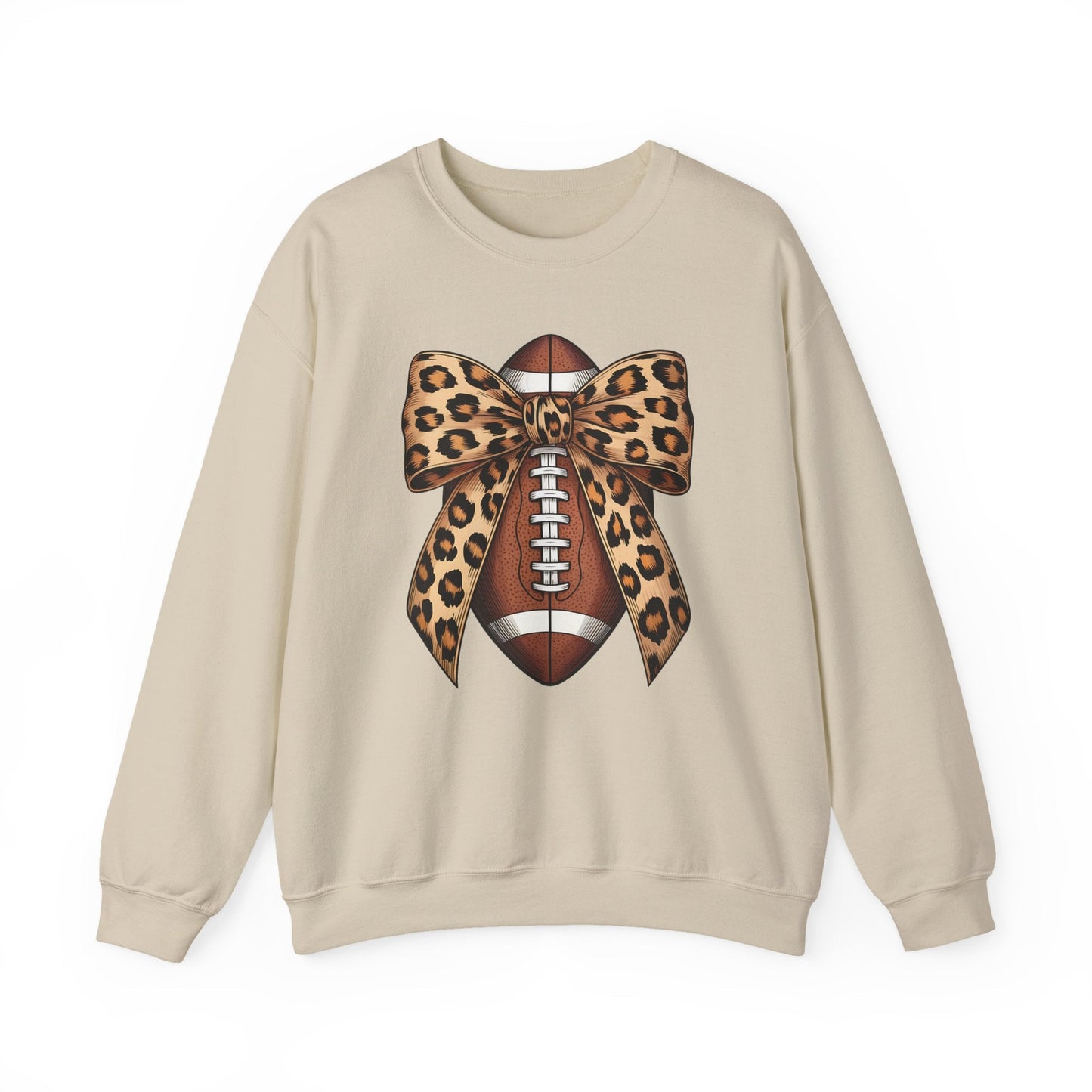 Leopard Bow Football Sweatshirt