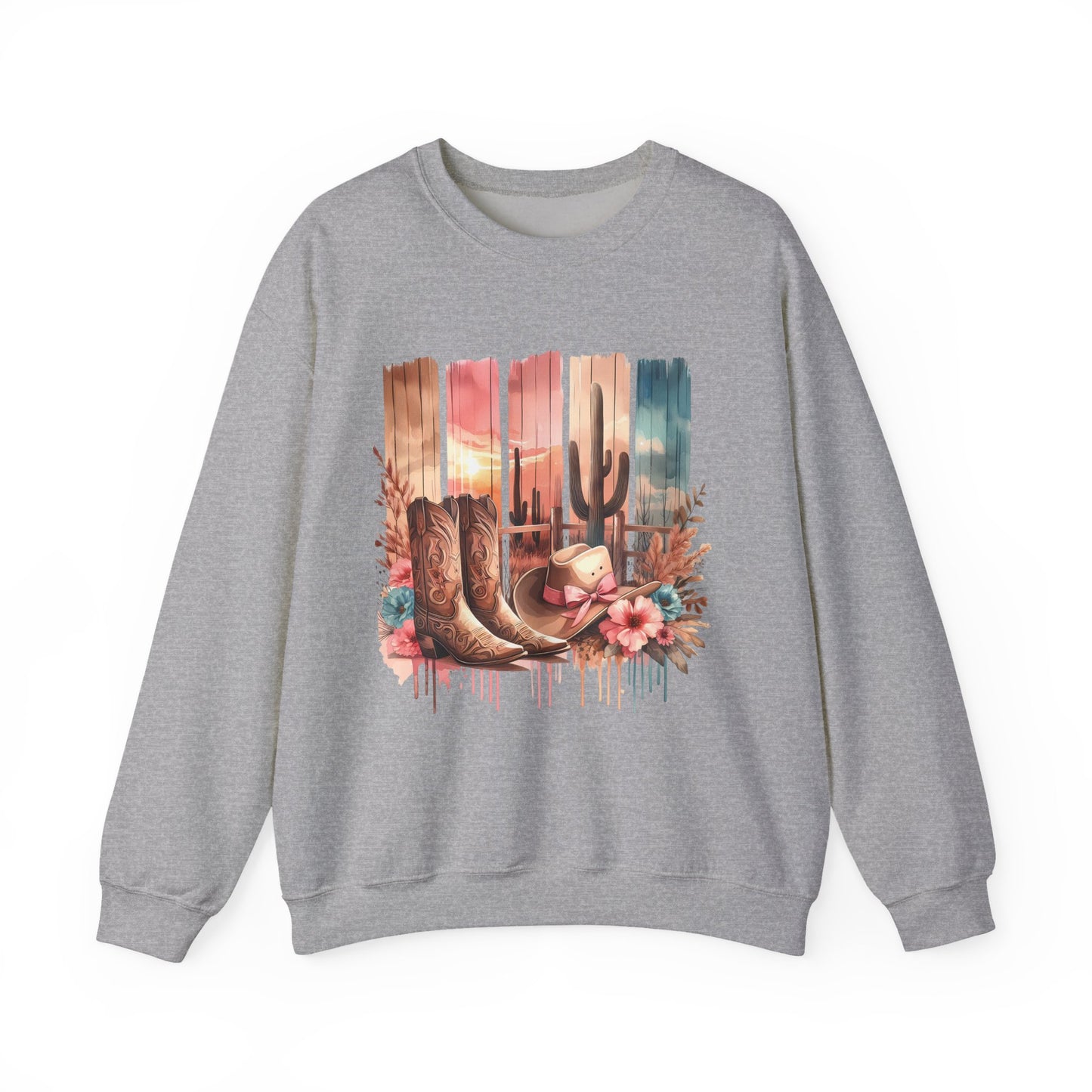 Cactus Boots Sweatshirt – Western Vibes, Cozy Comfort