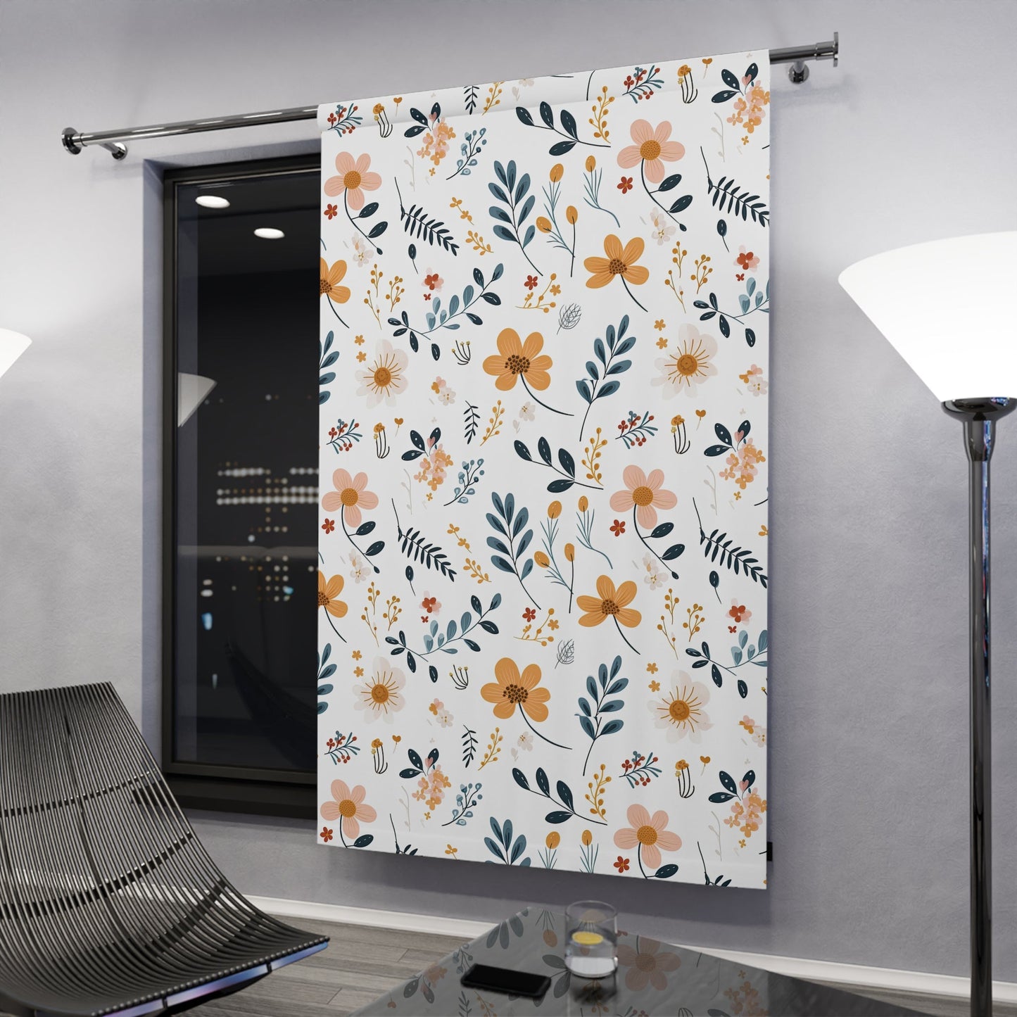 Floral Print Window Curtain | Boho Drapes for Living Room & Cozy Bedroom Decor