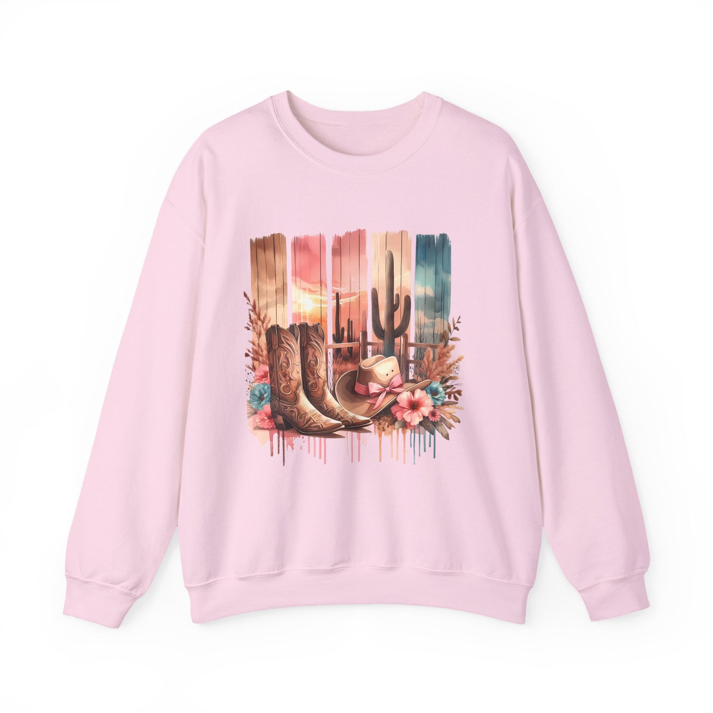 Cactus Boots Sweatshirt – Western Vibes, Cozy Comfort
