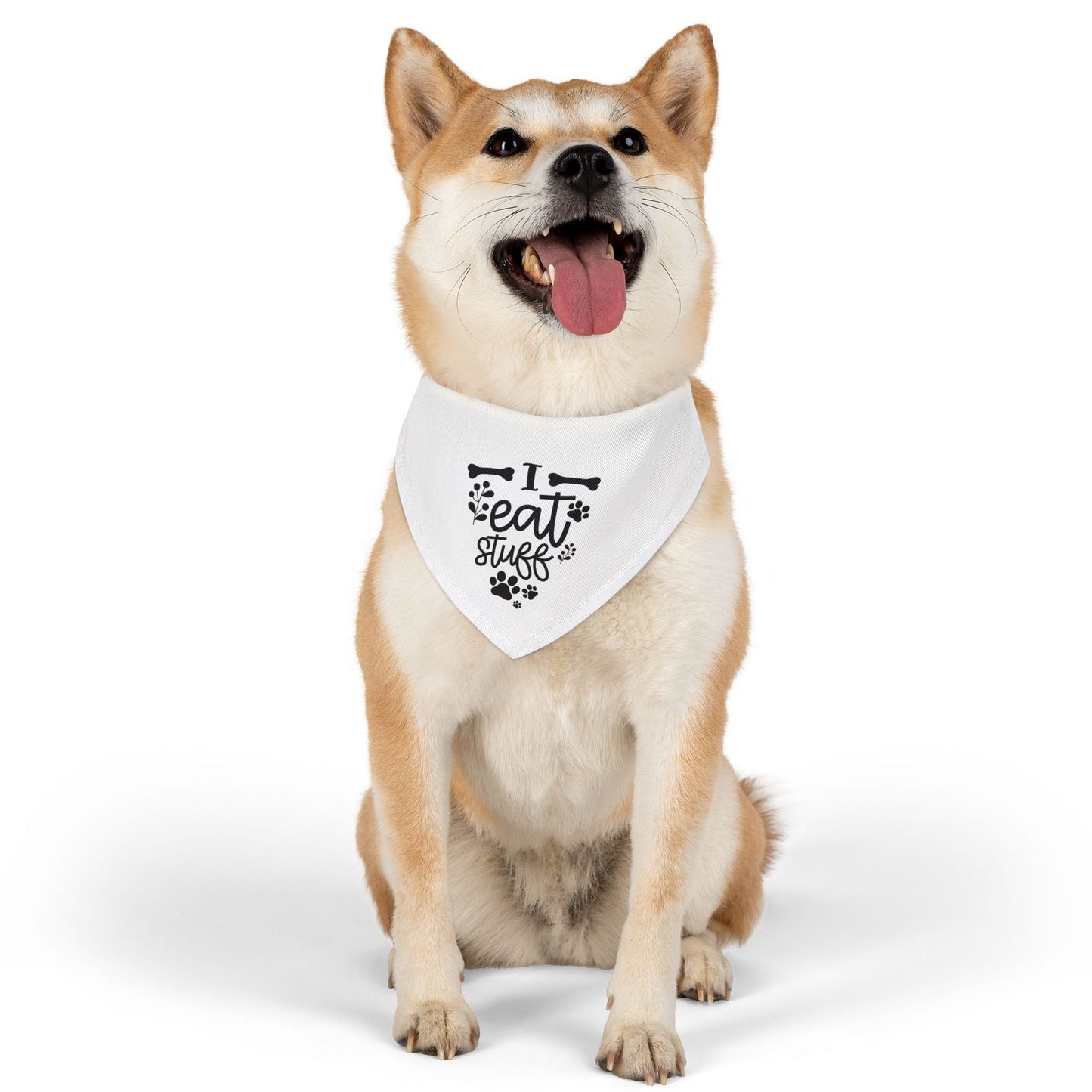 Pet Bandana Collar “I Eat Stuff” | Funny Dog Accessory & Cute Puppy Gift