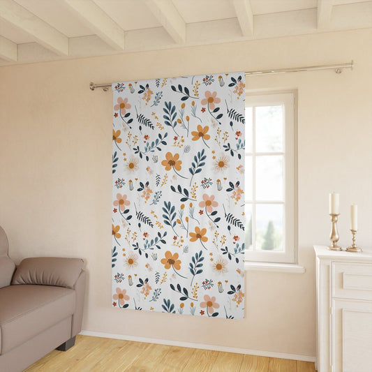Floral Print Window Curtain | Boho Drapes for Living Room & Cozy Bedroom Decor