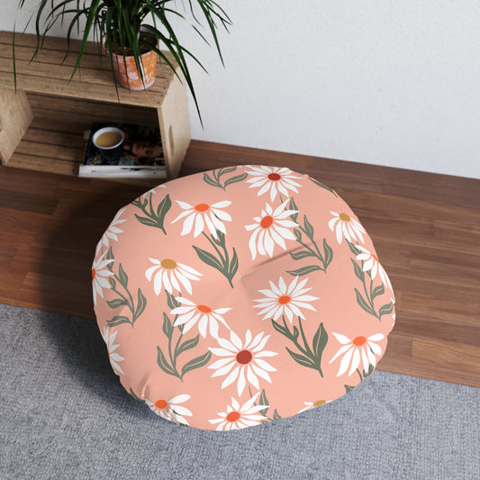 Boho Floral Tufted Floor Pillow – Cozy Meets Chic