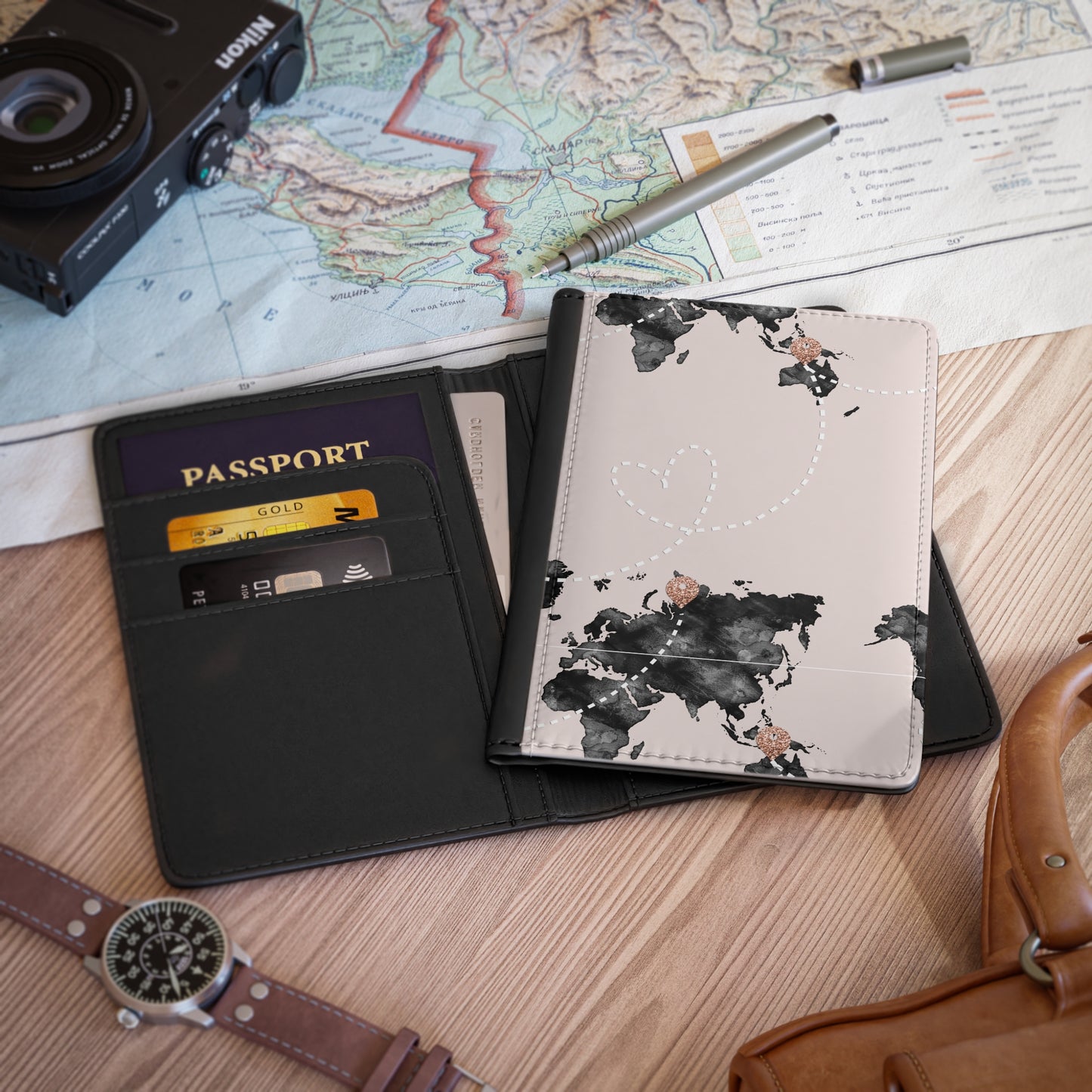 World Map Passport Cover – Travel in Style