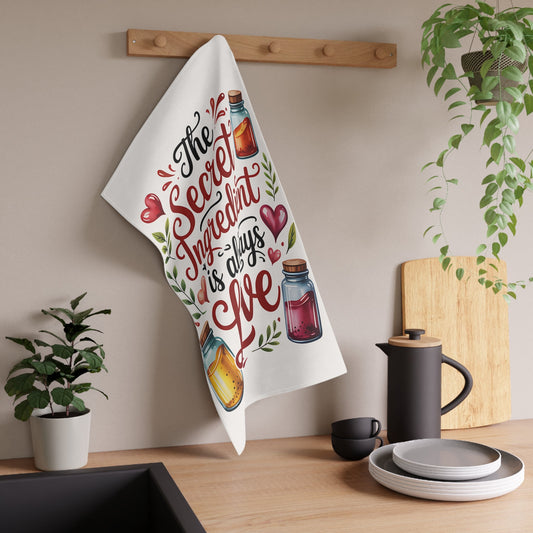 Charming Love-Themed Tea Towels | Heartwarming Kitchen Decor & Gift for Foodies