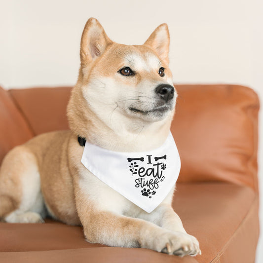 Pet Bandana Collar “I Eat Stuff” | Funny Dog Accessory & Cute Puppy Gift