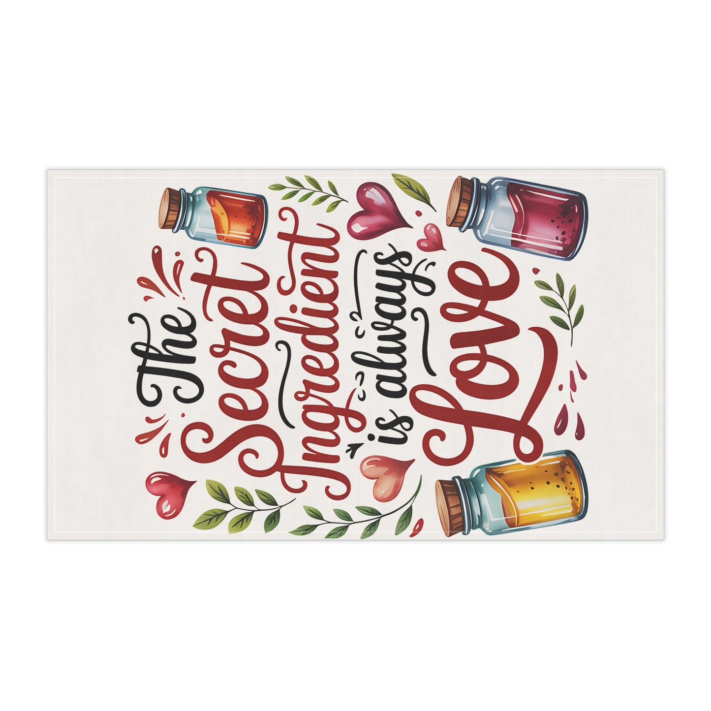 Charming Love-Themed Tea Towels | Heartwarming Kitchen Decor & Gift for Foodies