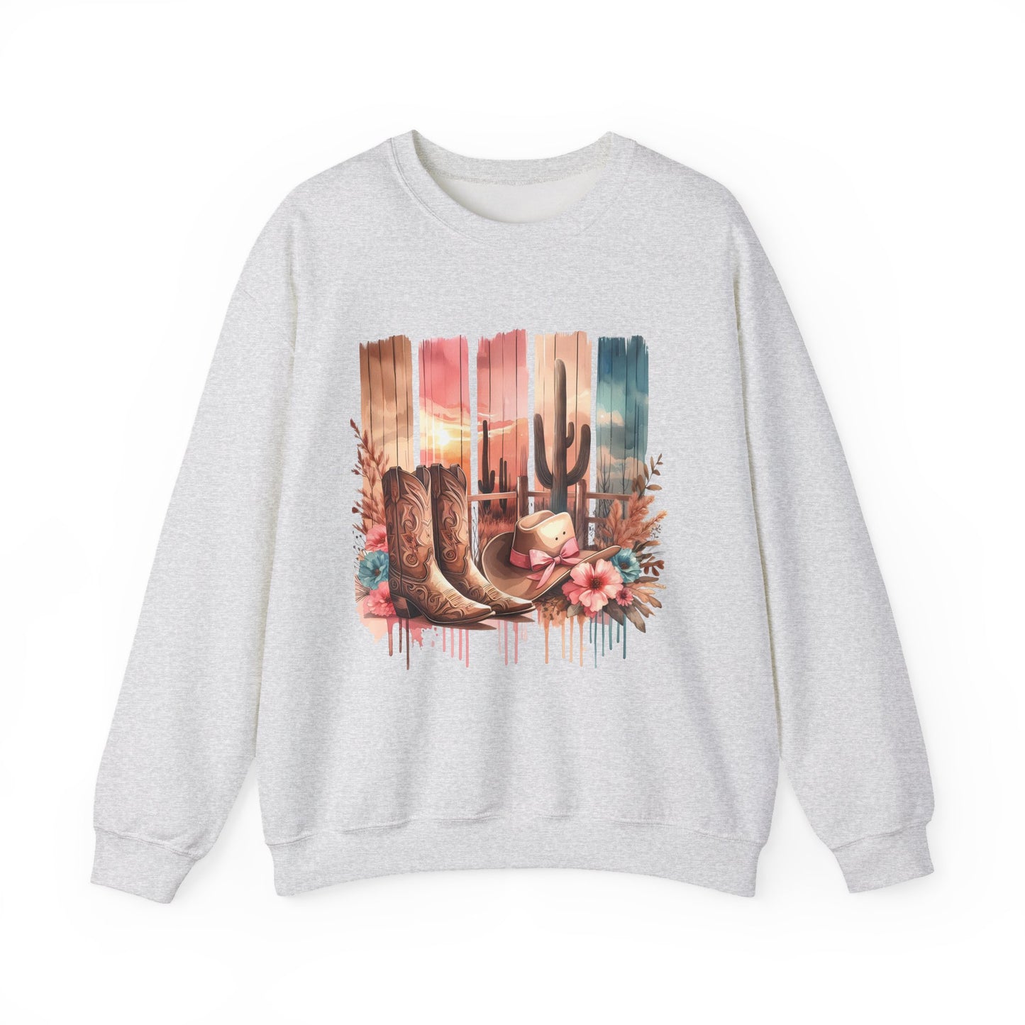 Cactus Boots Sweatshirt – Western Vibes, Cozy Comfort