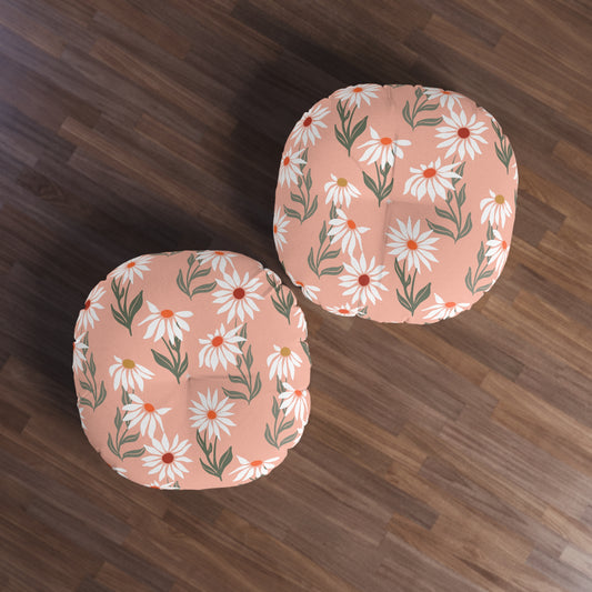 Boho Floral Tufted Floor Pillow – Cozy Meets Chic