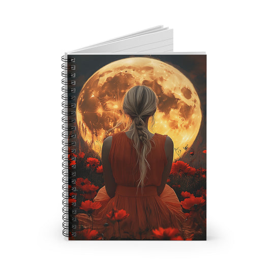 Moonlit Floral Spiral Notebook - Inspiring Journal for Dreamers, Gift for Students, Art Lovers & Nature Enthusiasts, Writing & Sketching