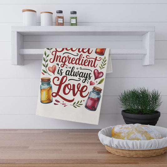 Charming Love-Themed Tea Towels | Heartwarming Kitchen Decor & Gift for Foodies