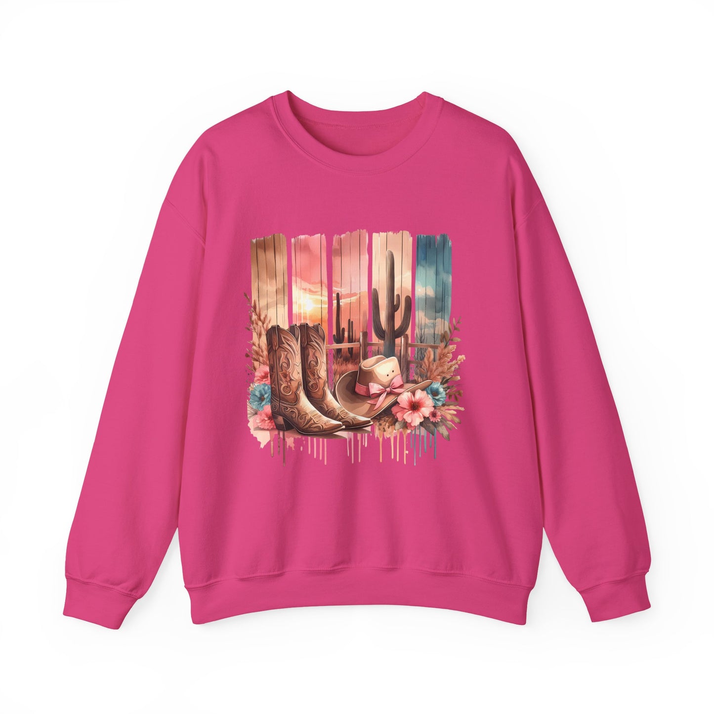Cactus Boots Sweatshirt – Western Vibes, Cozy Comfort