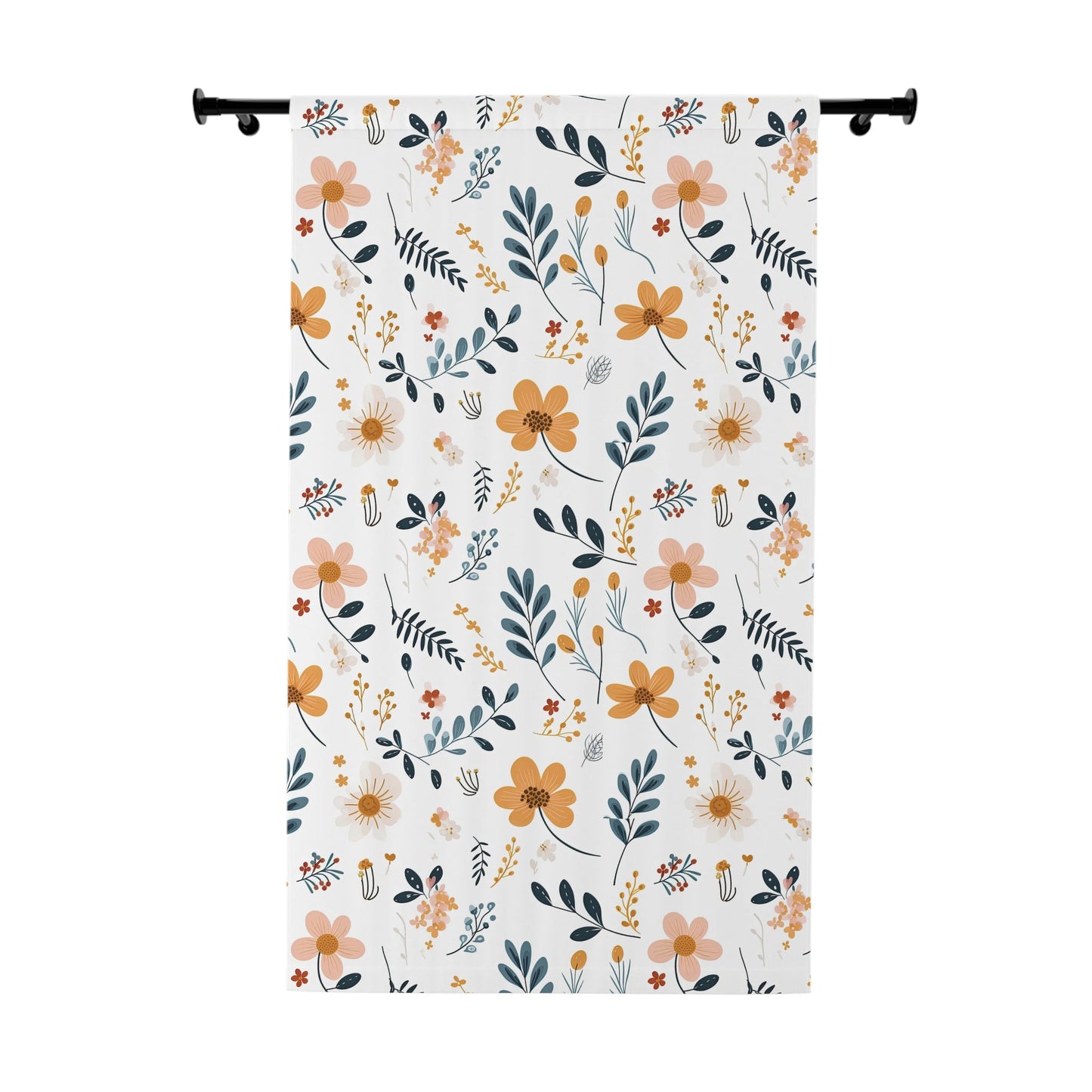 Floral Print Window Curtain | Boho Drapes for Living Room & Cozy Bedroom Decor