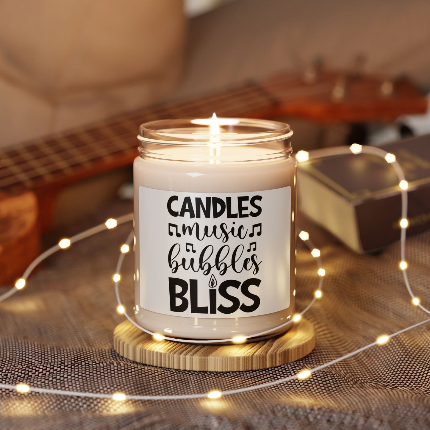 Blissful Scented Soy Candle | Relaxing Home Decor, Gift for Her, Aromatherapy, Music Lovers, Self-Care, Mindfulness
