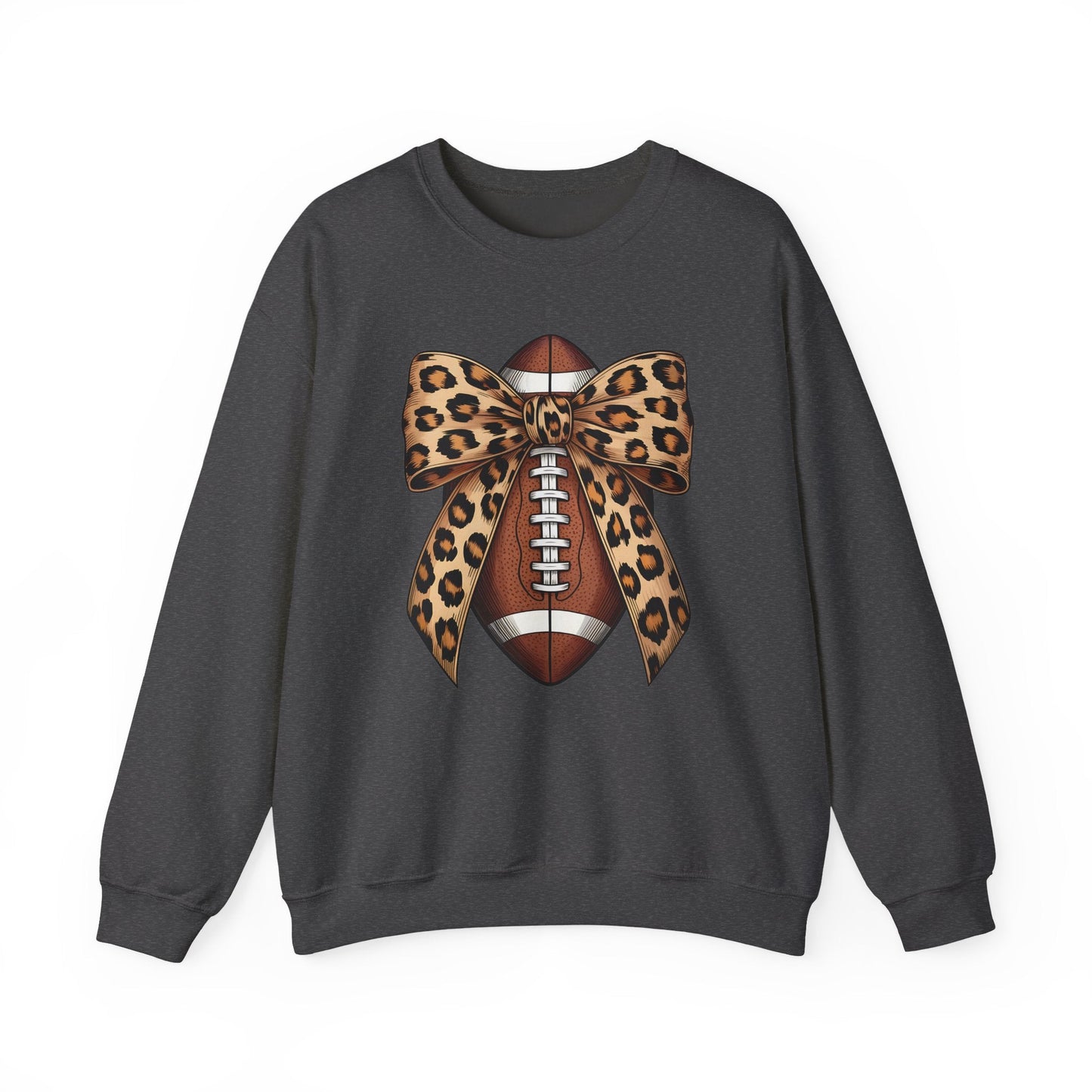 Leopard Bow Football Sweatshirt