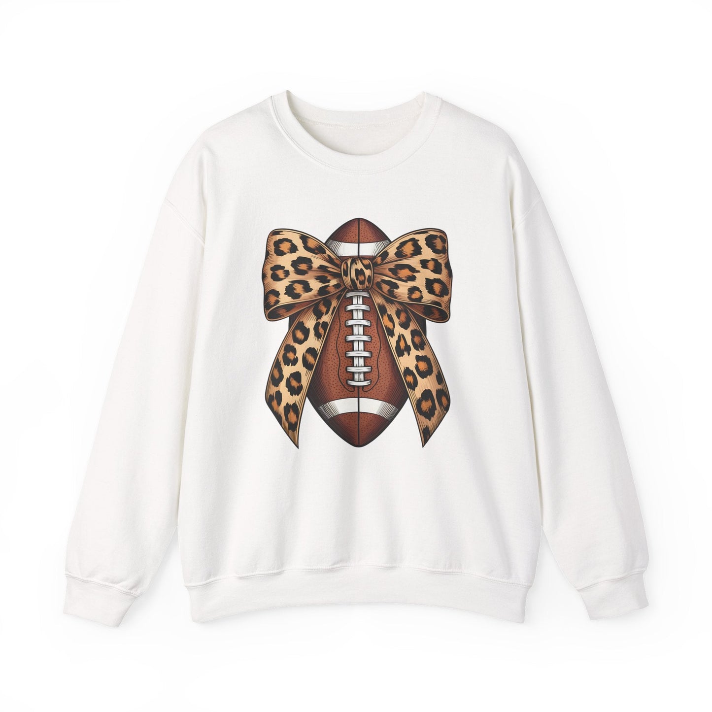 Leopard Bow Football Sweatshirt