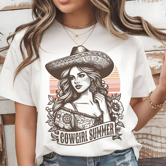 Cowgirl Summer Tee, Boho T-Shirt, Ranch Style Shirt, Western Graphic Tee, Casual Summer Top, Gift for Cowgirls