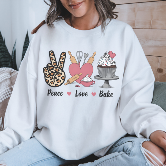 Peace, Love & Bake – The Coziest Baker's Sweatshirt